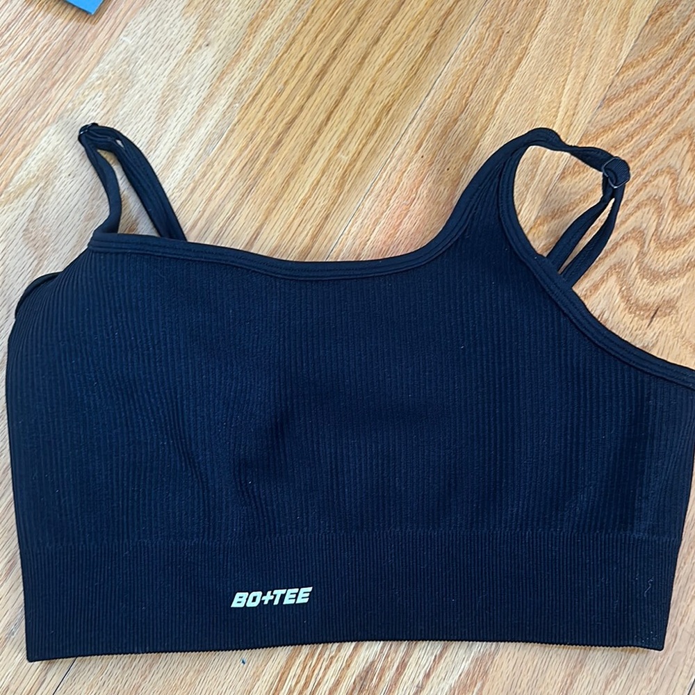 Black BO+TEE Ribbed Crop Top